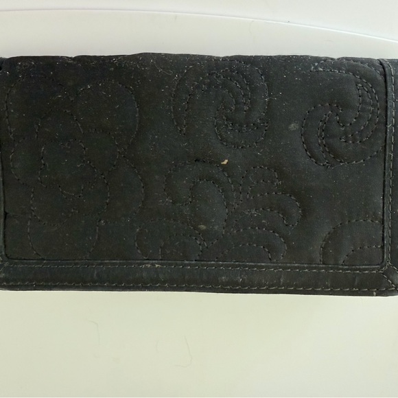 Vera Bradley Black Women's Quilted Clutch with Gold Accent - Picture 6 of 6